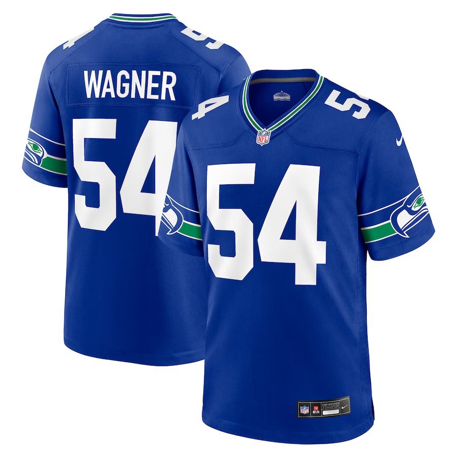 Men Seattle Seahawks #54 Bobby Wagner Nike Royal Throwback Player Game NFL Jersey